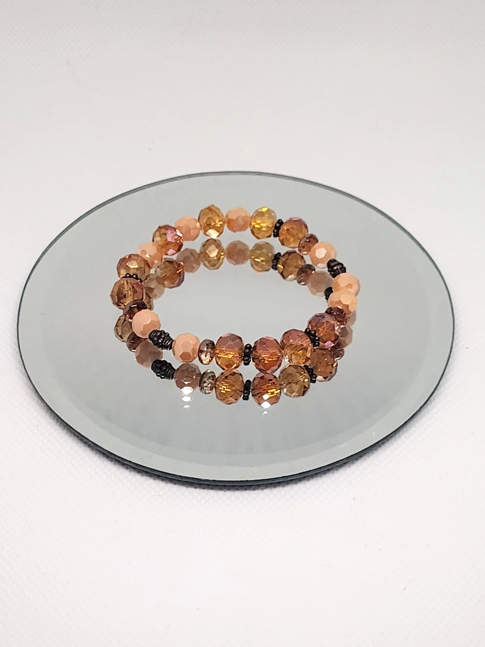 🌸2/$16🌸 Faceted Brown Amber Beaded Stretch Bracelet
